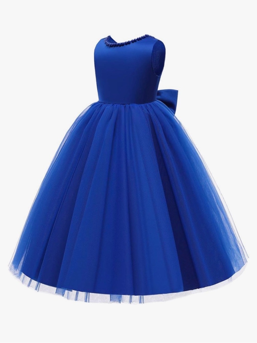 Royal Blue Sleeveless Tulle Flower Girl Dress
